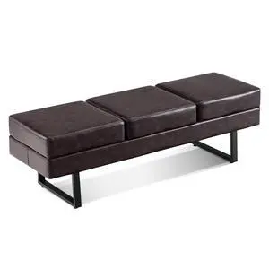 Waiting Room Chairs, Heavy Duty Office Guest Reception Bench, Faux Leather Upholstered Lobby Chairs for Salon, Conference Room 7008 (Brown) Waiting Room Chairs, Heavy Duty Office Guest Reception Bench, Faux Leather Upholstered Lobby Chairs for Salon, Conference Room 7008 (Brown)