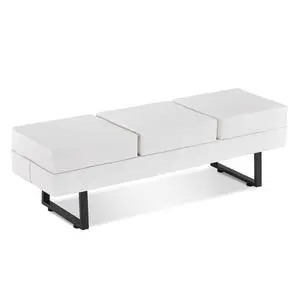 Faux Leather Steel Frame Waiting Room Reception Bench for Office Lobby Conference Room, White 7008 by Faux Leather Steel Frame Waiting Room Reception Bench for Office Lobby Conference Room, White 7008 by