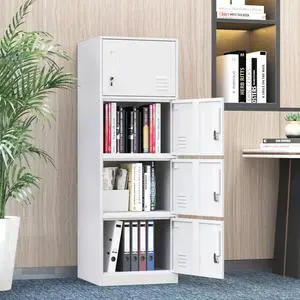Metal Storage Cabinet with Lock, Organizer,Steel Locker for Office, Home, Bank, School, Gym,Bedroom,Living Room (White, 4 Doors) Metal Storage Cabinet with Lock, Organizer,Steel Locker for Office, Home, Bank, School, Gym,Bedroom,Living Room (White, 4 Doors)