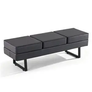 Waiting Room Chairs, Heavy Duty Office Guest Reception Bench, Faux Leather Upholstered Lobby Chairs for Salon, Conference Room 7008 (Dark Grey) Waiting Room Chairs, Heavy Duty Office Guest Reception Bench, Faux Leather Upholstered Lobby Chairs for Salon, Conference Room 7008 (Dark Grey)
