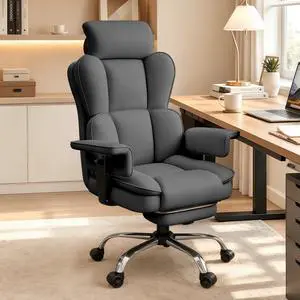 Big and Tall Office Chair, Heavy Duty Executive Office Desk Chair Adjustable Armrests and Footrest, PU Leather Computer Chair for Work Office Home Big and Tall Office Chair, Heavy Duty Executive Office Desk Chair Adjustable Armrests and Footrest, PU Leather Computer Chair for Work Office Home