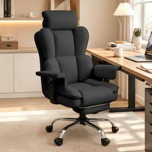 Big and Tall Office Chair, Heavy Duty Executive Office Desk Chair Adjustable Armrests and Footrest, PU Leather Computer Chair for Work Office Home Big and Tall Office Chair, Heavy Duty Executive Office Desk Chair Adjustable Armrests and Footrest, PU Leather Computer Chair for Work Office Home