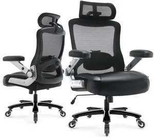 600lbs Big and Tall Office Chair, Heavy Duty Executive Computer Desk Chair | 3D Flip Arms, Large Wheels, Ergonomic Design, Extra Wide Seat, Adjustable Lumbar Support&Headrest, Mesh High Back Chair 600lbs Big and Tall Office Chair, Heavy Duty Executive Computer Desk Chair | 3D Flip Arms, Large Wheels, Ergonomic Design, Extra Wide Seat, Adjustable Lumbar Support&Headrest, Mesh High Back Chair