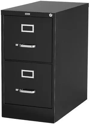 2-Drawer Vertical File Cabinet, Letter Size Documents, Lockable, 24.4" D x 14.9" W x 27.95" H, Black | 24.4in D x 14.9in W x 27.95in H. Secure storage for letter-size documents 2-Drawer Vertical File Cabinet, Letter Size Documents, Lockable, 24.4" D x 14.9" W x 27.95" H, Black | 24.4in D x 14.9in W x 27.95in H. Secure storage for letter-size documents