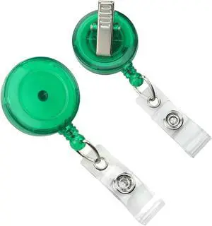 Bulk 25 Pack - Green Translucent Retractable ID Badge Reels with Alligator Swivel Clip - Bulk Badge Holder Blanks with Swivel Clips for Nurses, Teacher, and Office Employees by Specialist (Green) Bulk 25 Pack - Green Translucent Retractable ID Badge Reels with Alligator Swivel Clip - Bulk Badge Holder Blanks with Swivel Clips for Nurses, Teacher, and Office Employees by Specialist (Green)