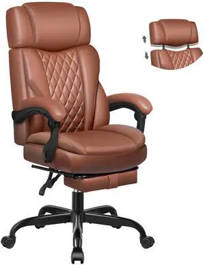 Executive Leather Office Chair, Big and Tall Office Chair with Footrest Home Office Desk Chairs, Ergonomic Computer Desk Chair with Lumbar Support, Reclining Desk Chair with Adjustable Angle Executive Leather Office Chair, Big and Tall Office Chair with Footrest Home Office Desk Chairs, Ergonomic Computer Desk Chair with Lumbar Support, Reclining Desk Chair with Adjustable Angle