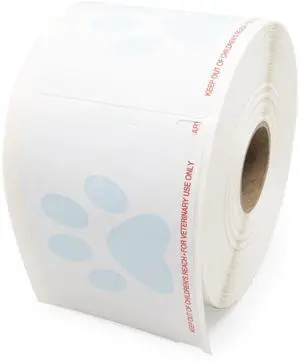 Veterinary Prescription Labels with Paw Print & Warning - 2-1/8" x 2-3/4" | Compatible with Dymo 450 LabelWriters and Earlier Models - Keep Out of Children's Reach - Warning, Caution Veterinary Prescription Labels with Paw Print & Warning - 2-1/8" x 2-3/4" | Compatible with Dymo 450 LabelWriters and Earlier Models - Keep Out of Children's Reach - Warning, Caution