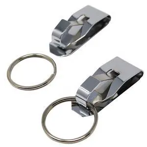 Secure Belt Clip Key Holder with Metal Hook & Heavy Duty 1 1/4 Inch Keychain Ring - Metal Key Chain Keeper for ID Badge/Key Secure Belt Clip Key Holder with Metal Hook & Heavy Duty 1 1/4 Inch Keychain Ring - Metal Key Chain Keeper for ID Badge/Key
