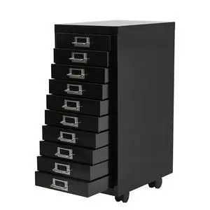 File Cabinet Mini 10 Tier Metal File Organizer Document Organizer with Wheel, Black Color, for Home Office, Office Desk File File Cabinet Mini 10 Tier Metal File Organizer Document Organizer with Wheel, Black Color, for Home Office, Office Desk File