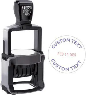 54045 Professional Self Inking Round Date Stamp with Custom Text 54045 Professional Self Inking Round Date Stamp with Custom Text