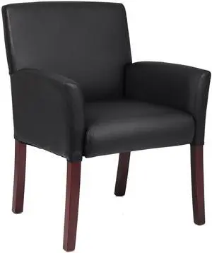 Box Arm Guest Chair with Mahogany Finish in Black, 250 (B619) Box Arm Guest Chair with Mahogany Finish in Black, 250 (B619)