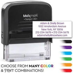 Custom Self Inking Rubber Stamp - Up to 5 Lines of Text - Choose from 15 Ink Colors - Large Size Custom Self Inking Rubber Stamp - Up to 5 Lines of Text - Choose from 15 Ink Colors - Large Size