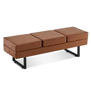 Waiting Room Chairs, Heavy Duty Office Guest Reception Bench, Faux Leather Upholstered Lobby Chairs for Salon, Conference Room 7008 (Cognac) Waiting Room Chairs, Heavy Duty Office Guest Reception Bench, Faux Leather Upholstered Lobby Chairs for Salon, Conference Room 7008 (Cognac)