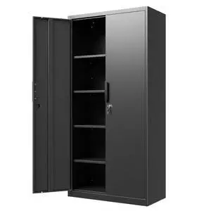 Metal Garage Storage Cabinet with Lock, 71" Tall Steel Storage Locker with 4 Adjustable Shelves, Heavy Duty Metal Cabinet for Garage, Office, Home, 31.5W × 16.5D, Black Metal Garage Storage Cabinet with Lock, 71" Tall Steel Storage Locker with 4 Adjustable Shelves, Heavy Duty Metal Cabinet for Garage, Office, Home, 31.5W × 16.5D, Black