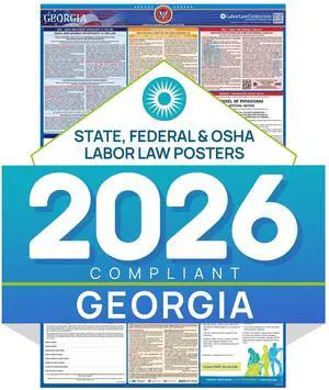 Labor Law Poster Georgia 2026, State, Federal Workplace Notices 26 x 39.5 | Georgia State Federal Workplace Notices With OSHA, EEOC, FMLA, Minimum Wage, HR Office, Worksite, Employee Posting Details Labor Law Poster Georgia 2026, State, Federal Workplace Notices 26 x 39.5 | Georgia State Federal Workplace Notices With OSHA, EEOC, FMLA, Minimum Wage, HR Office, Worksite, Employee Posting Details