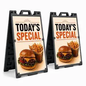 A Frame Sidewalk Board Signs for Outdoor Advertising, 24"x36" Double Sided Heavy Duty Portable Folding Sign Boards with Fillable Base for Restaurants, Retail Stores, Cafes and Street Business(2 Pack) A Frame Sidewalk Board Signs for Outdoor Advertising, 24"x36" Double Sided Heavy Duty Portable Folding Sign Boards with Fillable Base for Restaurants, Retail Stores, Cafes and Street Business(2 Pack)