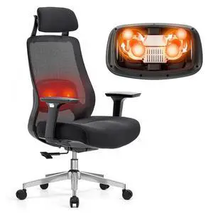 Massage Office Chair, High Back Ergonomic Desk Chair with Adjustable Headrest, 3D Armrests, 2D Lumbar Heated Shiatsu Massager, 4-Position Recline, Foam Seat, Black Massage Office Chair, High Back Ergonomic Desk Chair with Adjustable Headrest, 3D Armrests, 2D Lumbar Heated Shiatsu Massager, 4-Position Recline, Foam Seat, Black