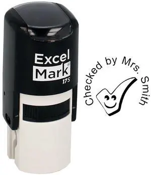 Checked by - Custom Round Self-Inking Teacher Stamp Checked by - Custom Round Self-Inking Teacher Stamp