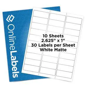 Customizable Address & Mailing Labels - 2.625 x 1 - Permanent, White Matte - FBA Inventory, SKU - 30-Up - Pack of 300, 10 Sheets - for Inkjet/Laser Printers Customizable Address & Mailing Labels - 2.625 x 1 - Permanent, White Matte - FBA Inventory, SKU - 30-Up - Pack of 300, 10 Sheets - for Inkjet/Laser Printers