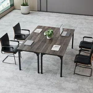 6.5ft Conference Table with Flexible Configuration,Conference Room Table with Adjustable Footpads,Stable Structure,Large Rectangle Seminar Table for 4-22Person (2, Grey) 6.5ft Conference Table with Flexible Configuration,Conference Room Table with Adjustable Footpads,Stable Structure,Large Rectangle Seminar Table for 4-22Person (2, Grey)