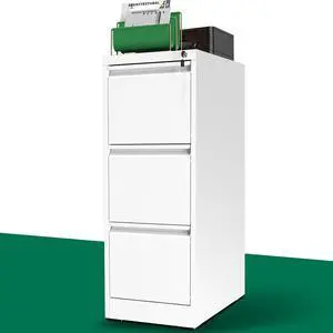 3 Drawer File Cabinet with Lock, Vertical File Cabinet with Lock, Locking File Cabinet Hanging Files for A4/ Legal/Letter,White 3 Drawer File Cabinet with Lock, Vertical File Cabinet with Lock, Locking File Cabinet Hanging Files for A4/ Legal/Letter,White