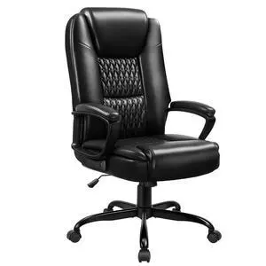 Home Office Executive Desk Chair, High Back PU Leather Chair, Height Adjustable Swivel Computer Chair with Padded Armrest (Black) Home Office Executive Desk Chair, High Back PU Leather Chair, Height Adjustable Swivel Computer Chair with Padded Armrest (Black)