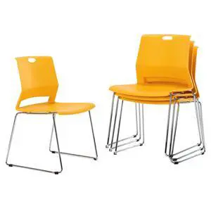Yellow Stacking Chairs-Set of 4 Yellow Stacking Chairs-Set of 4