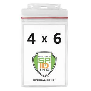 Bulk 100 Pack - Extra Large Waterproof Badge Holder - 4 X 6 Inch Passport & International Immunization Card - Heavy Duty Resealable Zip Top Closure by (Great for Cruise Essentials) Bulk 100 Pack - Extra Large Waterproof Badge Holder - 4 X 6 Inch Passport & International Immunization Card - Heavy Duty Resealable Zip Top Closure by (Great for Cruise Essentials)