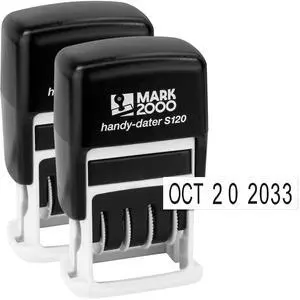 S120 Self-Inking Date Stamp - Black Color - Pack of 2 S120 Self-Inking Date Stamp - Black Color - Pack of 2