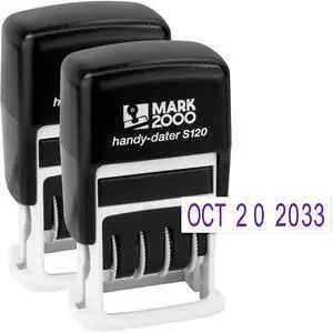 S120 Self-Inking Date Stamp - Purple Color - Pack of 2 S120 Self-Inking Date Stamp - Purple Color - Pack of 2