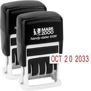 S120 Self-Inking Date Stamp - Red Color - Pack of 2 S120 Self-Inking Date Stamp - Red Color - Pack of 2