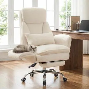 Criss Cross Office Chair with Armrests & Wheels, Big and Tall Office Chair with Footrest, Flip Armrests for Pets, Wider Seat Cross Legged Office Chair, Ergonomic Chair, Teddy, Khaki Criss Cross Office Chair with Armrests & Wheels, Big and Tall Office Chair with Footrest, Flip Armrests for Pets, Wider Seat Cross Legged Office Chair, Ergonomic Chair, Teddy, Khaki