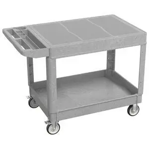 Large Garage Flat Top Utility Cart, Heavy Duty 2 Shelf Tool Cart Service Cart Rolling Push Carts with Ergonomic Handle 5" Swivel Casters Large Garage Flat Top Utility Cart, Heavy Duty 2 Shelf Tool Cart Service Cart Rolling Push Carts with Ergonomic Handle 5" Swivel Casters