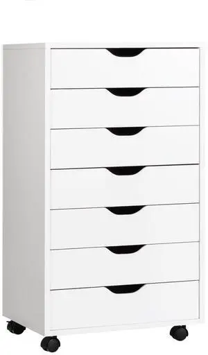 7 Drawers Filing Cabinet, Vertical File Cabinet with Wheels | Mobile Under Desk Storage Cabinets, Ideal for Home Office, Study, Workspace 7 Drawers Filing Cabinet, Vertical File Cabinet with Wheels | Mobile Under Desk Storage Cabinets, Ideal for Home Office, Study, Workspace