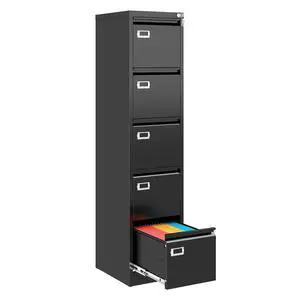 5 Drawer File Cabinet, Black Metal Filing Cabinets with Lock Name Card Holder, Metal Vertical Filing Cabinets for Home Office, Steel Storage Cabinet fits Letter/Legal/A4 Size(Assembly Required) 5 Drawer File Cabinet, Black Metal Filing Cabinets with Lock Name Card Holder, Metal Vertical Filing Cabinets for Home Office, Steel Storage Cabinet fits Letter/Legal/A4 Size(Assembly Required)