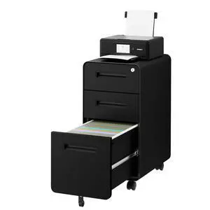 3 Drawer Slim Narrow Mobile File Cabinet with Lock and 4 Keys | Metal Filing Cabinet for Home Office, Under Desk, Pre-Assembly, File Drawer, Letter/Legal/A4 Hanging File Folders 3 Drawer Slim Narrow Mobile File Cabinet with Lock and 4 Keys | Metal Filing Cabinet for Home Office, Under Desk, Pre-Assembly, File Drawer, Letter/Legal/A4 Hanging File Folders