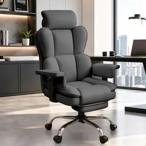Big and Tall Office Chair, Heavy Duty Executive Office Desk Chair with Adjustable Armrests and Foot Rest, Leather Computer Gaming Chair for Home Office Big and Tall Office Chair, Heavy Duty Executive Office Desk Chair with Adjustable Armrests and Foot Rest, Leather Computer Gaming Chair for Home Office