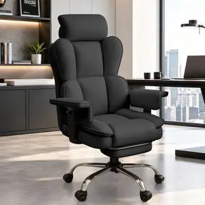 Big and Tall Office Chair, Heavy Duty Executive Office Desk Chair with Adjustable Armrests and Foot Rest, Leather Computer Gaming Chair for Home Office Big and Tall Office Chair, Heavy Duty Executive Office Desk Chair with Adjustable Armrests and Foot Rest, Leather Computer Gaming Chair for Home Office