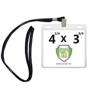 500 Pack -4x3 Nametag Holder with Lanyard - Horizontal - Premium 4 x 3 Event Badge Holders with Lanyards - Extra Room Pouch - Large Name Tags for Events, (up to 3 3/4 x 4 1/4) (Black) 500 Pack -4x3 Nametag Holder with Lanyard - Horizontal - Premium 4 x 3 Event Badge Holders with Lanyards - Extra Room Pouch - Large Name Tags for Events, (up to 3 3/4 x 4 1/4) (Black)