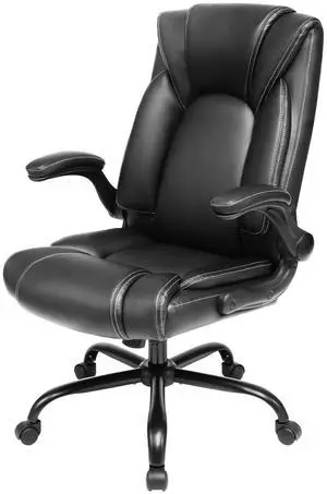 Flip-Up Arms Executive Office Chair, 300lbs, Hydrolysis-Resistant Leather | Flip-up arms, waterfall pads. 5-year durable leather. Sturdy BIFMA, 300lbs. Tilt relax, class 4 lift Flip-Up Arms Executive Office Chair, 300lbs, Hydrolysis-Resistant Leather | Flip-up arms, waterfall pads. 5-year durable leather. Sturdy BIFMA, 300lbs. Tilt relax, class 4 lift
