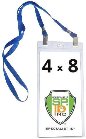 Bulk 25 Pack - 4 x 8 Inch Extra Large Ticket & Event Credential Badge Holders with Double Sided Lanyards with Two Bulldog Clips, by (Royal Blue) Bulk 25 Pack - 4 x 8 Inch Extra Large Ticket & Event Credential Badge Holders with Double Sided Lanyards with Two Bulldog Clips, by (Royal Blue)