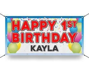 Custom Birthday Vinyl Banner Sign Personalized, Party Backdrop, Birthday Gift, Birthday Party - (5'x10', BB-1) Custom Birthday Vinyl Banner Sign Personalized, Party Backdrop, Birthday Gift, Birthday Party - (5'x10', BB-1)