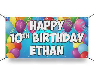 Custom Birthday Vinyl Banner Sign Personalized, Party Backdrop, Birthday Gift, Birthday Party - (5'x10', BB-4) Custom Birthday Vinyl Banner Sign Personalized, Party Backdrop, Birthday Gift, Birthday Party - (5'x10', BB-4)