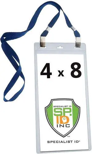 Bulk 25 Pack - 4 x 8 Inch Extra Large Ticket & Event Credential Badge Holders with Double Sided Lanyards with Two Bulldog Clips, by (Navy) Bulk 25 Pack - 4 x 8 Inch Extra Large Ticket & Event Credential Badge Holders with Double Sided Lanyards with Two Bulldog Clips, by (Navy)