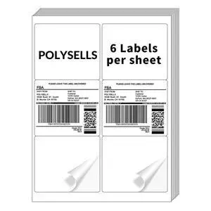 Self Adhesive 3-1/3" x 4" Address Shipping Labels, 6UP White Sticker Labels, Inkjet/Laser Printer Compatible, 6 Labels/Sheet, 500 Sheets/3000 Labels Self Adhesive 3-1/3" x 4" Address Shipping Labels, 6UP White Sticker Labels, Inkjet/Laser Printer Compatible, 6 Labels/Sheet, 500 Sheets/3000 Labels