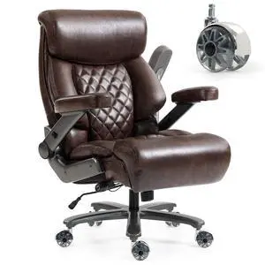 700LBS Heavy Duty Office Chair with 4D Armrest, Big and Tall Brown | Ergonomic Computer Chair, with Lumbar Support Airbag, Wider Thicker Seat Cushion, PU Comfy Chairs 700LBS Heavy Duty Office Chair with 4D Armrest, Big and Tall Brown | Ergonomic Computer Chair, with Lumbar Support Airbag, Wider Thicker Seat Cushion, PU Comfy Chairs