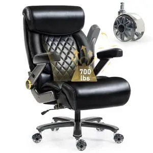700LBS Heavy Duty Office Chair with 4D Armrest, Big and Tall Black | Ergonomic Computer Chair, with Lumbar Support Airbag, Wider Thicker Seat Cushion, PU Comfy Chairs 700LBS Heavy Duty Office Chair with 4D Armrest, Big and Tall Black | Ergonomic Computer Chair, with Lumbar Support Airbag, Wider Thicker Seat Cushion, PU Comfy Chairs