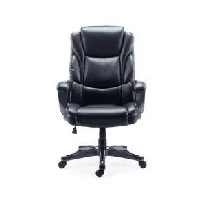 Mcallum Manager Office Chair, Bonded Leather, Swivel, Black | Adjustable height task chair with wheels for executive offices or desks Mcallum Manager Office Chair, Bonded Leather, Swivel, Black | Adjustable height task chair with wheels for executive offices or desks