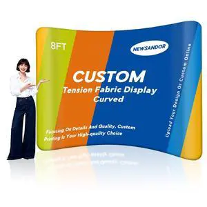 13x8 FT Custom Curved Tension Fabric Display Backdrops | Trade Show Backdrop Booth Tension Banner H-D Printing Portable Tension Backdrop for Business Tradeshow Party Events, Wedding 13x8 FT Custom Curved Tension Fabric Display Backdrops | Trade Show Backdrop Booth Tension Banner H-D Printing Portable Tension Backdrop for Business Tradeshow Party Events, Wedding