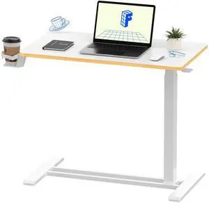32" Mobile Standing Desk Pneumatic Lift Computer Workstations | Computer workstation desk with hidden wheels,Laptop Rolling Cart for home office and small spaces.31.5"W x 15.7"D,White Maple 32" Mobile Standing Desk Pneumatic Lift Computer Workstations | Computer workstation desk with hidden wheels,Laptop Rolling Cart for home office and small spaces.31.5"W x 15.7"D,White Maple